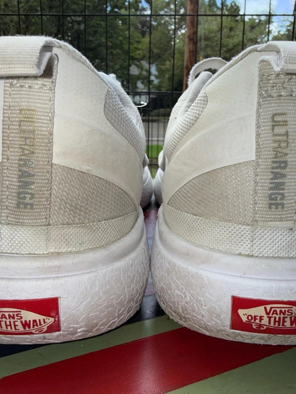 Vans Men’s White Low-Top Mesh & Leather Sneakers